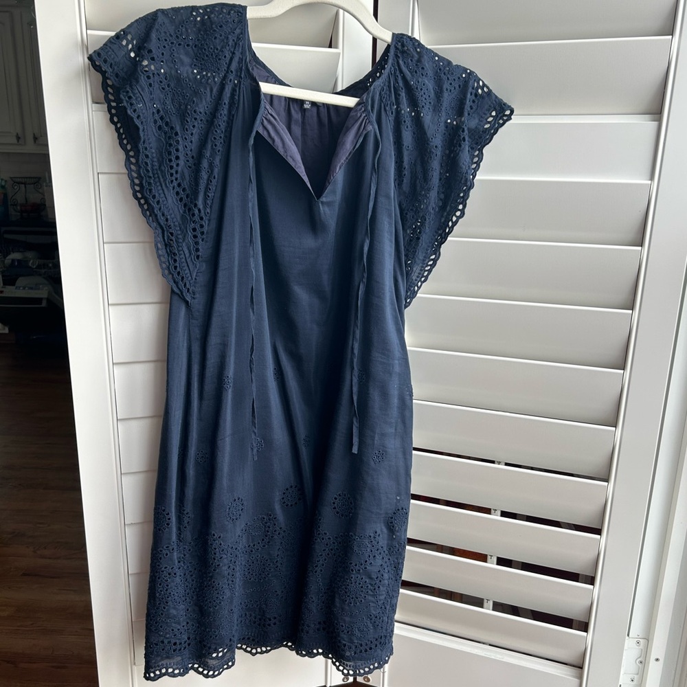 Madewell Flutter Sleeve Dress with eyelet details